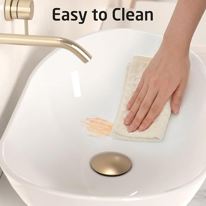 KES 20" x 13" Oval Vessel Sink for Bathroom Vanity Countertop, Glossy White Ceramic Bathroom Sink Bowl Above Counter, Boat Shape, Modern Look, Crafted to Endure, BVS139