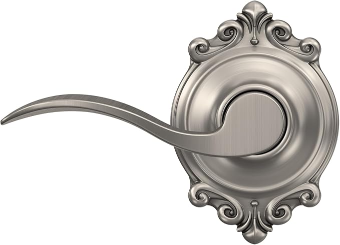 SCHLAGE Trim with SCHLAGE Hall and Closet Lever, Satin Nickel (F10 ACC 619 BRK)
