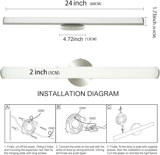 LED Bathroom Vanity Light 4Pack, 16W 24inch Bathroom Lights Fixture, Dimmable 1600LM Led Vanity Lights Bar, 4000K Natural White Bath Wall Lighting Fixture, Vanity Light Fixtures Over Mirror