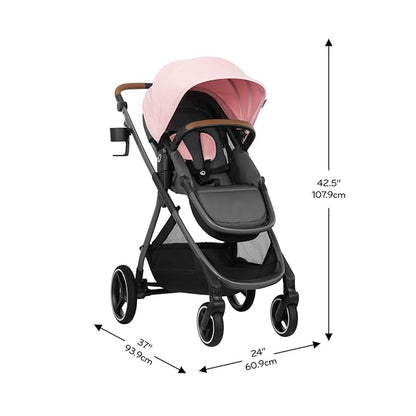 Evenflo Shyft Intuiti Travel System with Revolve180 LiteMax™ NXT Rotating Rear-Facing Lightweight Preemie and Infant Car Seat 3-30 lbs. (Amaranth Pink)