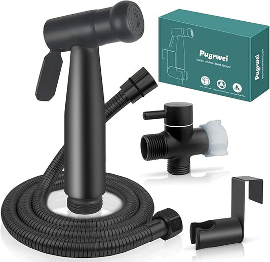 Handheld Bidet Sprayer for Toilet, Premium Stainless Steel Bathroom Bidet Sprayer Set with Anti-Leaking Hose &Water Pressure Control for Feminine Wash, Cloth Diaper for Baby Wash, Wall or Toilet Mount