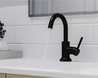 Pfister Zeelan Bathroom Sink Faucet, Single Control, 1-Handle, Single Hole, NSF Certified, Matte Black Finish, LF042ZLB