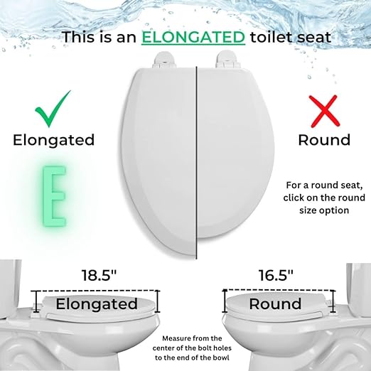 Centoco Elongated Toilet Seat, Open Front with Cover, Heavy Duty Commercial, Stainless Steel Self Sustaining Hinge, Plastic, Made in the USA, 820STSS-001, White