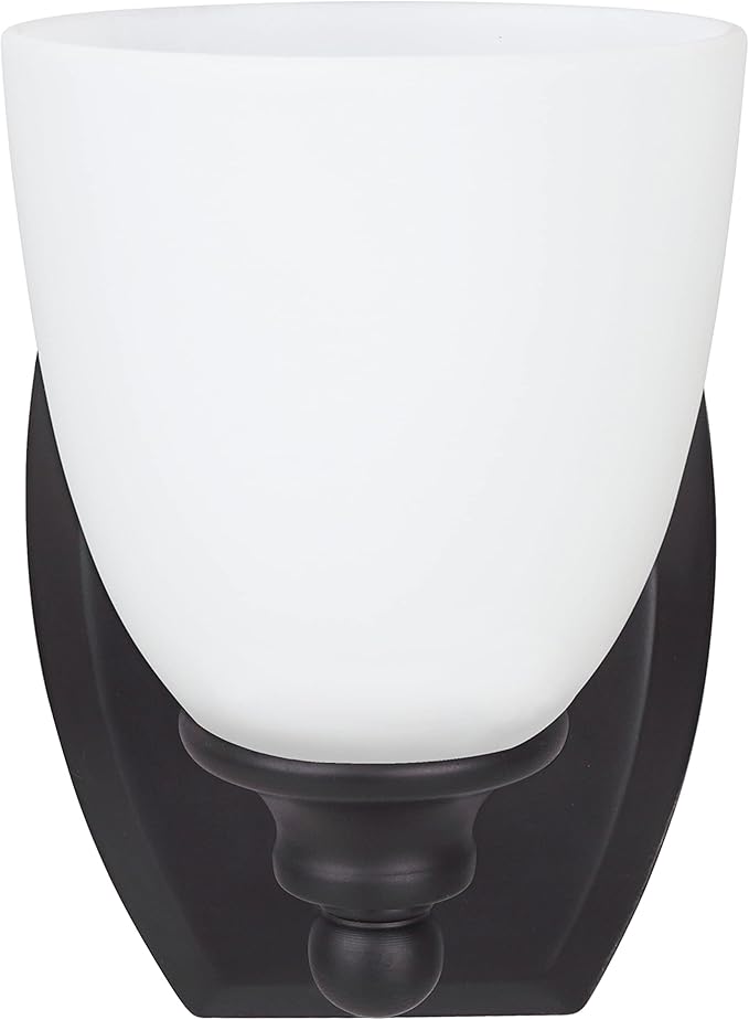 Aspen Creative 62210, One Metal Bathroom Vanity Wall Light Fixture, 5-1/2" Wide, Transitional Design in Oil Rubbed Bronze