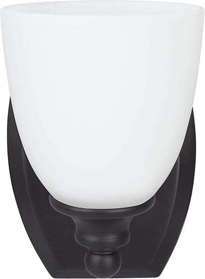 Aspen Creative 62210, One Metal Bathroom Vanity Wall Light Fixture, 5-1/2" Wide, Transitional Design in Oil Rubbed Bronze