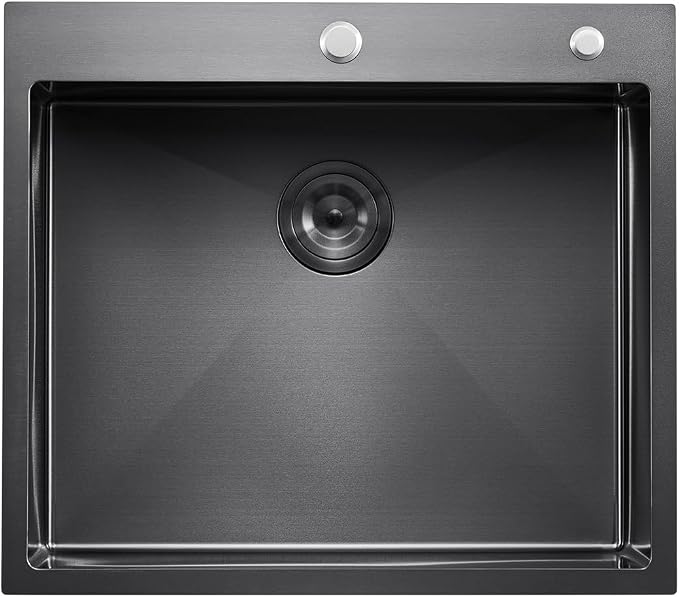 VEVOR 25" Recessed Kitchen Sink 9" Deep Top Mount Single Bowl Kitchen Sink 304 Stainless Steel Sink with Filter Basket Perfect for Home, RV, Laundry Room, Bar