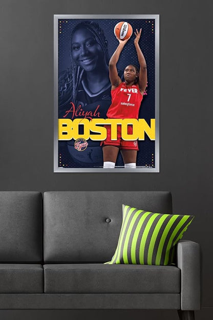 Trends International WNBA Indiana Fever - Aliyah Boston 25 Wall Poster, 34L x 22.4W, Silver Framed Version