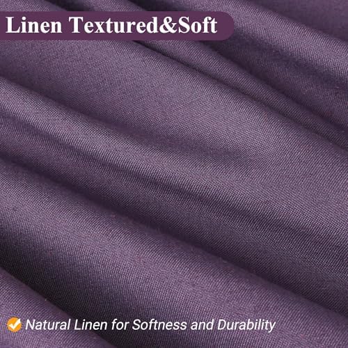 Naturoom Linen Shower Curtain 36x72 Inch for Bathroom Purple 1 Panel