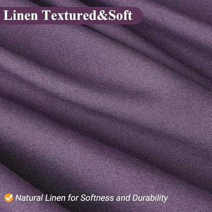 Naturoom Linen Shower Curtain 36x72 Inch for Bathroom Purple 1 Panel