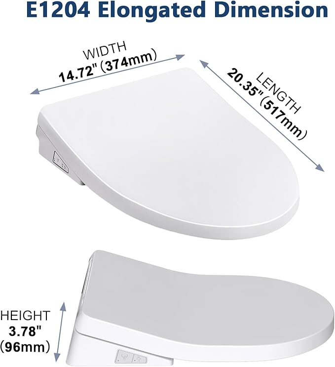 Electric Bidet Toilet Seat with Heated Seat, Endless Warm Water, Smart Bidet Toilet Seat Elongated, Separable Sittable Lid, Self-Clean Adjustable Nozzle | Wireless Remote | Quiet Operation