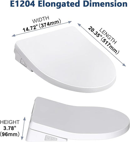 Electric Bidet Toilet Seat with Heated Seat, Endless Warm Water, Smart Bidet Toilet Seat Elongated, Separable Sittable Lid, Self-Clean Adjustable Nozzle | Wireless Remote | Quiet Operation