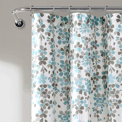 Lush Decor Weeping Flower Shower Curtain 72"W x 72"L Blue & Gray - Fabric Shower Curtains for Bathroom - Floral Bathroom Curtain - Cottage Core Decor