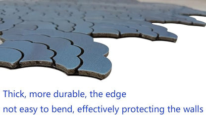 XUANINY Peel and Stick Metal Backsplash Tiles, Frosted Blue, 11-Pack | Self Adhesive, Cloud-shaped Aluminum Mosaic, 3D Wall Sticker, For Kitchen Bathroom Living Room Decor