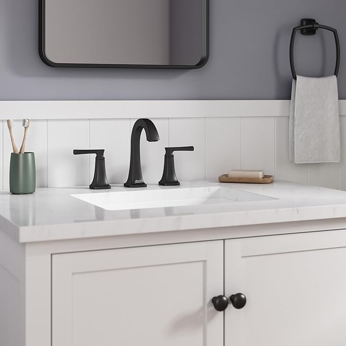 American Standard 7426801.243 Belmeade Two-Handle 8-Inch Widespread Bathroom Faucet, 1.2 GPM, Matte Black