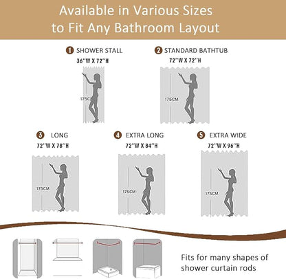 Pink Long Shower Curtain 84 Inch Length 1 Piece, Embossed Textured Soft Fabric Bathroom Shower Curtain, Water Repellent Machine Washable Cloth Hotel Spa Bath Decor, 72Wx84L Inches