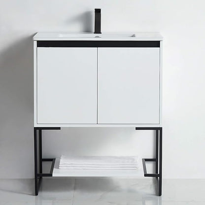 30 Inch Bathroom Vanity with Sink - Modern Knob Free Design, Elegant Space-Saving Solution for Your Bathroom - Durable, Bathroom Vanities for a Contemporary Look - Urbania Collection