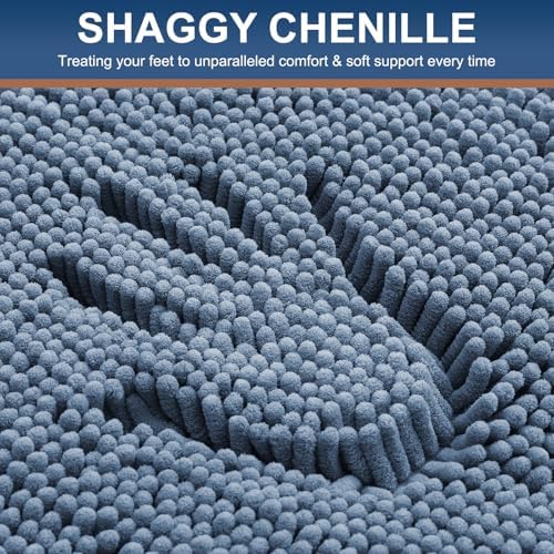 Smiry Bathroom Rugs 24X16, Luxury Chenille Extra Soft Absorbent Bath Mat