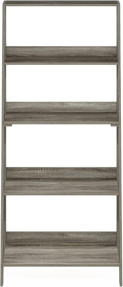 Furinno Ladder Bookcase Display Shelf, 5-Tier, French Oak