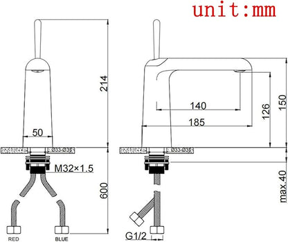 Faucet for Bathroom Sink Single Handle Brass Bathroom Water Faucet Single Hole Gun Gray