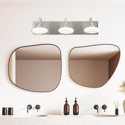 Dimmable LED Bathroom Vanity Light Fixture, 3-Light Brushed Nickel Wall Sconce Lighting Over Mirror,Modern Vanity Light for Cabinet Hallway,3000K-6000K