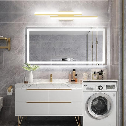 Ralbay 32" LED Gold Vanity Lights for Bathroom 36W Frosted Aluminum Modern Gold Bathroom Vanity Light Fixtures Over Mirror Modern Gold Bath Lighting 6000K White Light