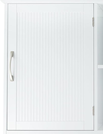 Teamson Home Newport Contemporary Wooden Over-The-Toilet Storage Bathroom Etagere Cabinet with Shelves, White | Contemporary, Wooden, With Shelves