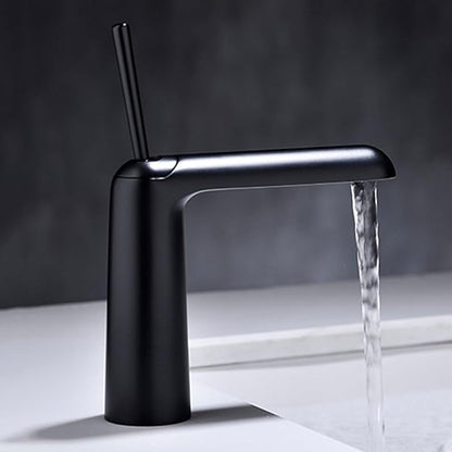 Faucet for Bathroom Sink Single Handle Brass Bathroom Water Faucet Single Hole Black