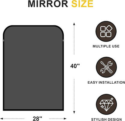 Bathroom Vanity Mirror for Wall 28x40 Inch Black Metal Framed | HD Tempered Glass, Bathroom Mirror for over Sink, Living Room, Bedroom, Entryway, Mantel, Fireplace Decor