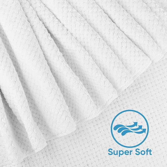 HOMEXCEL 4PK Bath Towel Set, 30x60 in, Absorbent Large Towels for Bathroom | Ultra Soft, Lightweight, Quick Dry Towels for Pool, Beach, Swim, Yoga, SPA, White
