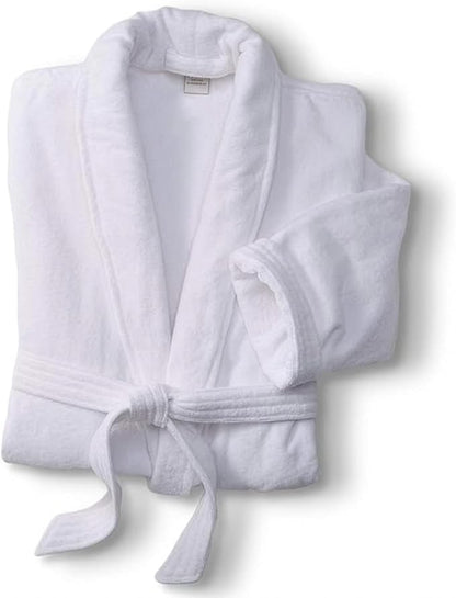 MONARCH Terry Velour Bathrobe - Luxury 100% Cotton Hotel Spa Robe - Plush, Absorbent, Machine Washable - Shawl Collar, One Size