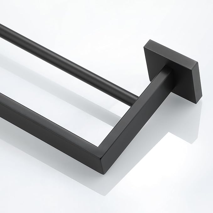 Alise Double Towel Bars Towel Rack for Bathroom Wall Mount 32 Inch,Black | SUS304 Stainless Steel Bathroom Towel Holder, Square Towel Rod Towel Hanger for Bathroom Lavatory Kitchen