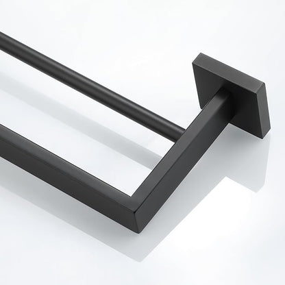 Alise Double Towel Bars Towel Rack for Bathroom Wall Mount 32 Inch,Black | SUS304 Stainless Steel Bathroom Towel Holder, Square Towel Rod Towel Hanger for Bathroom Lavatory Kitchen