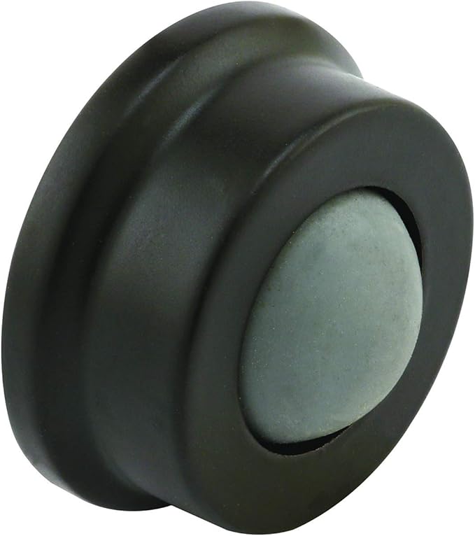 Prime-Line J 4648 1 In., Cast Brass, Bronze, Wall Stop with Convex Bumper (Single Pack)