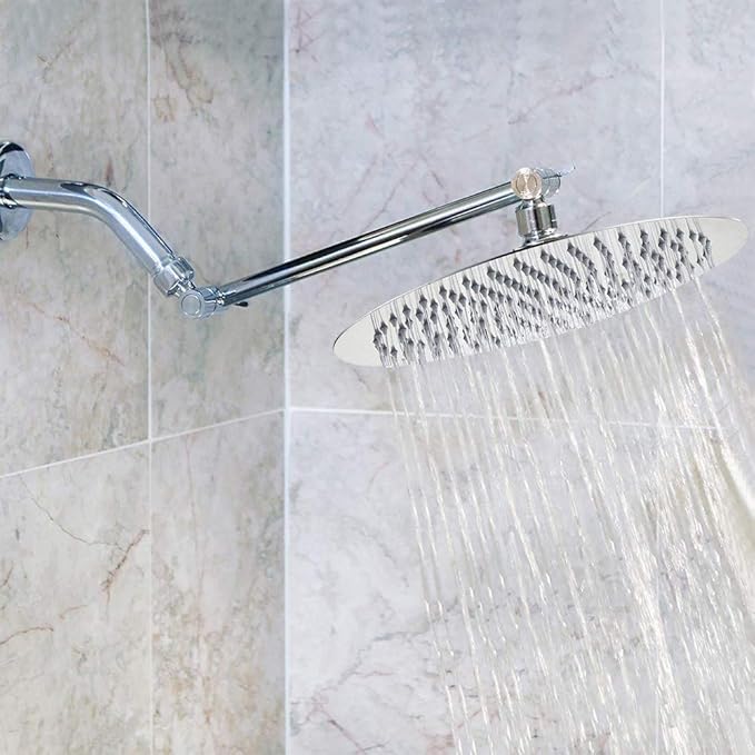 NearMoon Rain Shower Head, Ultra-Thin Design-Pressure Boosting, Awesome Some Experience, High Flow Stainless Steel Rainfall Head (10 Inch, Chrome Finish)