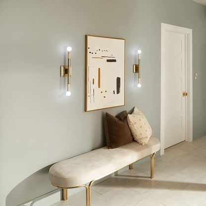 Kichler Odensa 2-Light Wall Vanity, Modern Light in Champagne Bronze, Mount Horizontally or Vertically, for Illuminating Art, TV, Mirrors, Bookshelves, Bed, Vanity, Bar, Hallways (17" x 5"), 52556CPZ