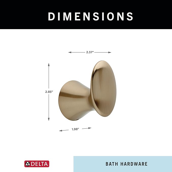 DELTA FAUCET 73835-CZ Lahara Wall Mounted Single Towel Hook in Champagne Bronze