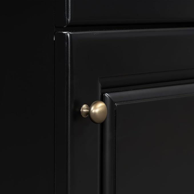 Christopher Knight Home Vanes Wood Frame 20" Bathroom Vanity with Ceramic Sink, Cabinet with Soft-Closing Door Shelf and Adjustable Shelf, Open Back, Metal Hardware, Storage/Organizer, Black