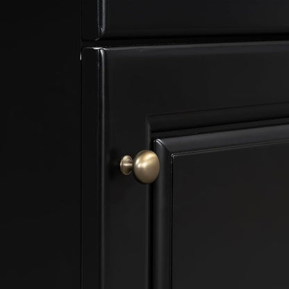 Christopher Knight Home Vanes Wood Frame 20" Bathroom Vanity with Ceramic Sink, Cabinet with Soft-Closing Door Shelf and Adjustable Shelf, Open Back, Metal Hardware, Storage/Organizer, Black