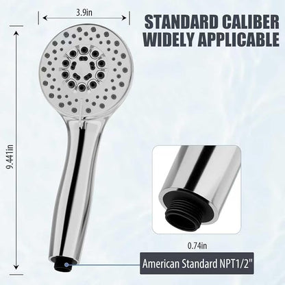 High Pressure Shower Head with Powerful Shower Spray & 59'' Stainless Steel Hose, 5 Spray Modes, Adjustable Bracket and Non-Clogging Nozzles（Black）