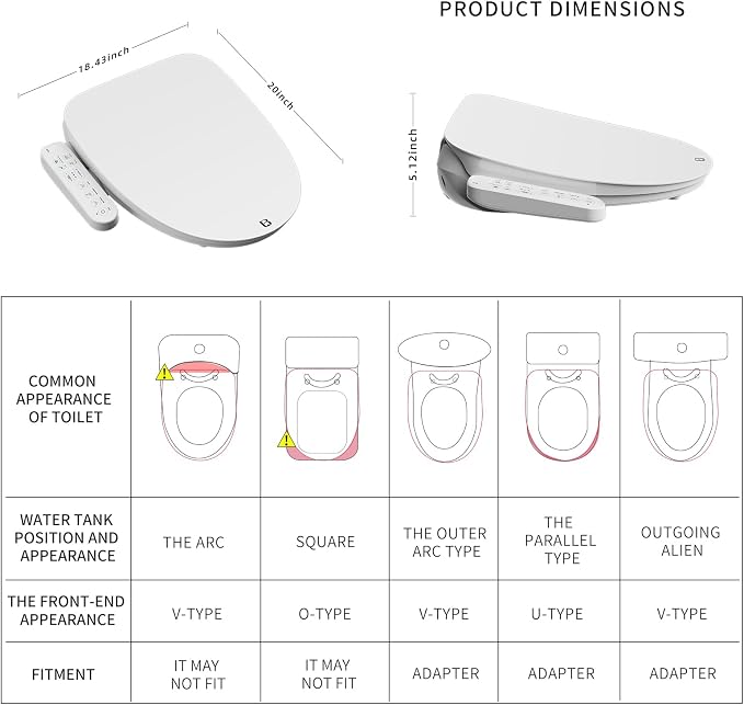 Z1 Bidet Toilet Seat, Bidet Attachment for Toilet Warm Water, Elongated Heated Toilet Seat with Quite Close, Electric Smart Air Dryer, Customizable Washing Modes for Ultimate Comfort