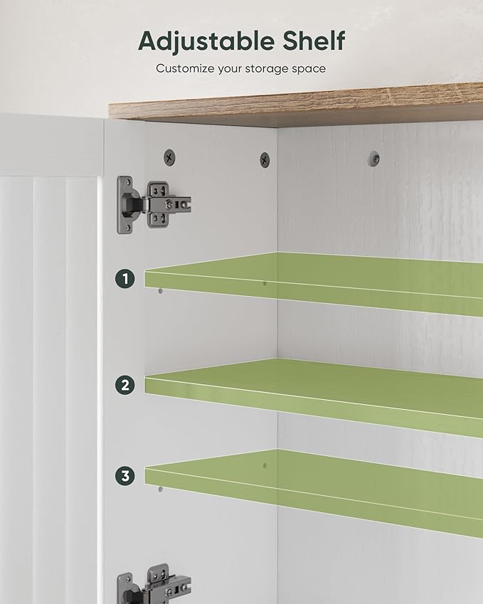 Bathroom Cabinet with Louvered Door, White Wall Mounted Cabinet with Adjustable Shelf for Bathroom, Laundry Room, Above Toilet Organizer