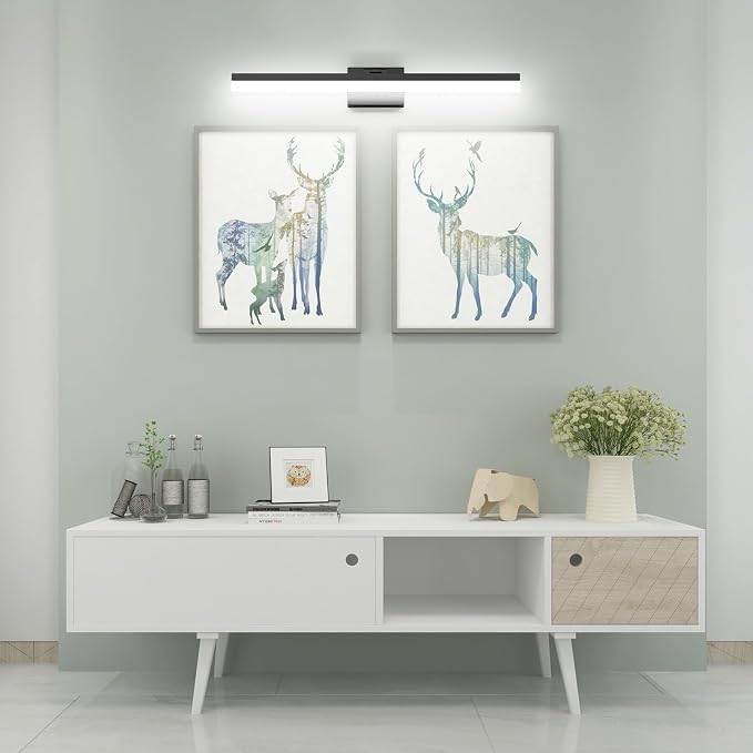 Ralbay Modern LED Black Bathroom Vanity Lights 31.5inch Modern Led Matt Black Vanity Light Fixtures Over Mirror (White Light 6000K)