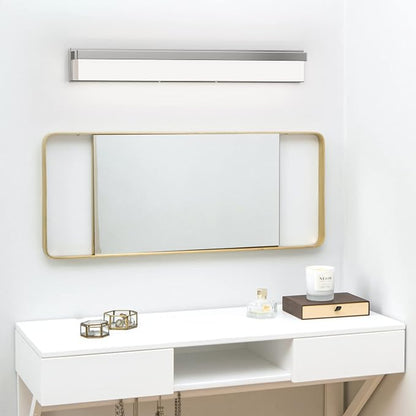 LED Bathroom Vanity Light Fixture Over Mirror 32.3 inch Modern Rectangle Finishing Bath Vanity Lighting Bar 4000K Daylight Wall Sconce (Chrome)