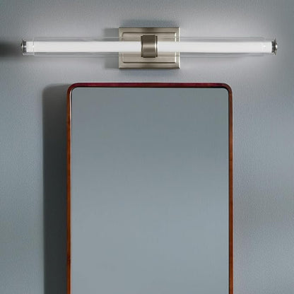 Kichler Laurene LED Bath Bar Light, Brushed Nickel | Linear vanity light with clear glass for mirrors and vanities (31" x 5"), 55239NILED