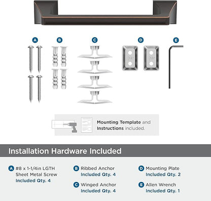 Amerock Mulholland Oil-Rubbed Bronze 9 inch (229mm) Towel Bar, BH36025ORB