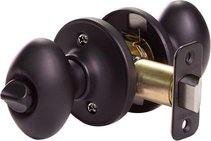 Design House 779181 Egg Privacy Bed and Bath Door Knob Matte Black