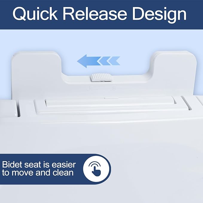 Bidet Toilet Seat Elongated, Heated Toilet Seat, Rear and Feminine Washing, Electric, Slow Close Lid, Night Light, Ambient Water Temperature, White