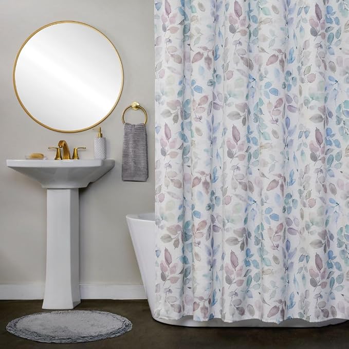 SKL Home Mayfield Leaves Fabric Shower Curtain, Multi