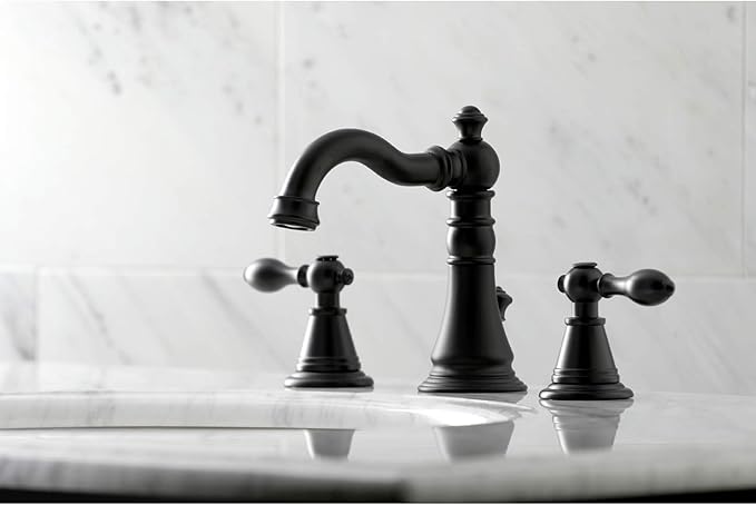 Kingston Brass FSC1970AL English Classic Widespread Bathroom Faucet, Matte Black, 8 x 5.19 x 6