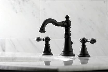 Kingston Brass FSC1970AL English Classic Widespread Bathroom Faucet, Matte Black, 8 x 5.19 x 6